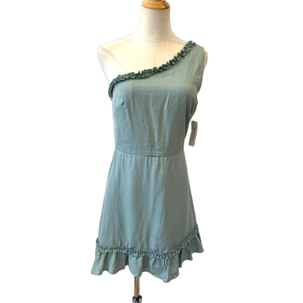Mi Ami Francesca's Green One Shoulder Mini Dress Small NEW NWT